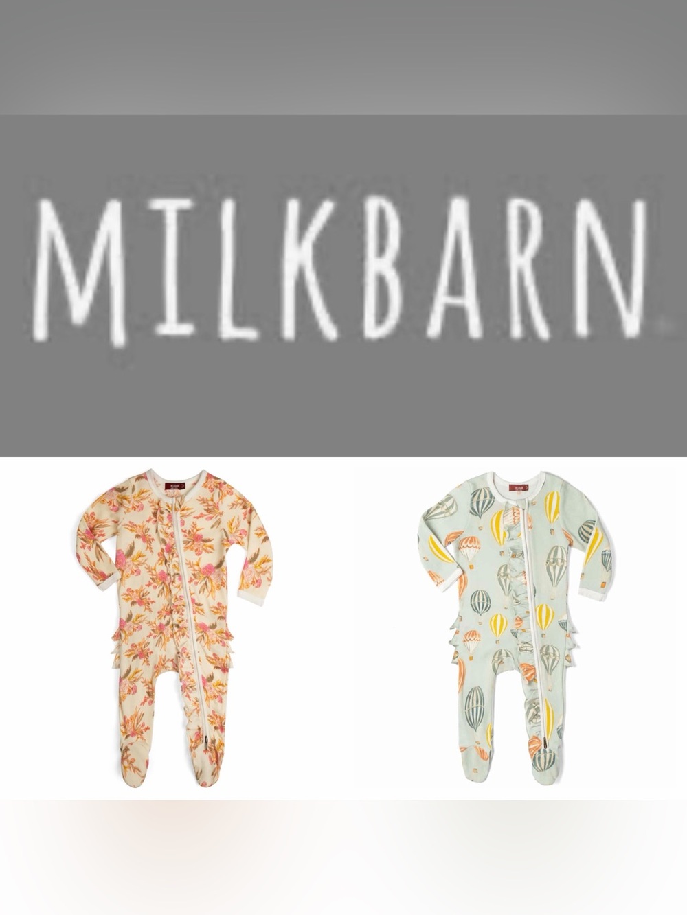 MILKBARN Baby Girl LIKE NEW Footie Romper Bundle - 6-9M